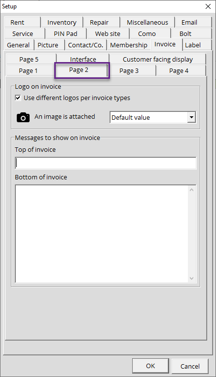 Setup - Invoice Tab