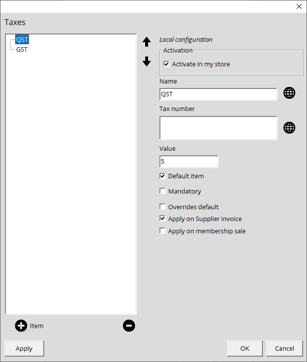 Setup - Invoice Tab