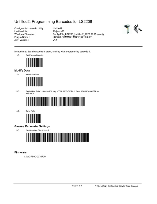 LS2208 2 Enters-HID mode